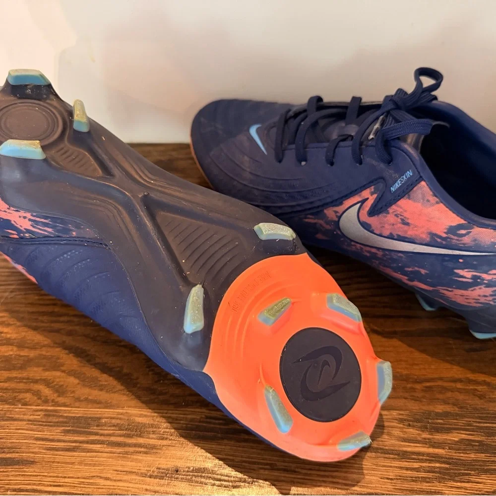 Nike Blue and Coral Soccer Cleats